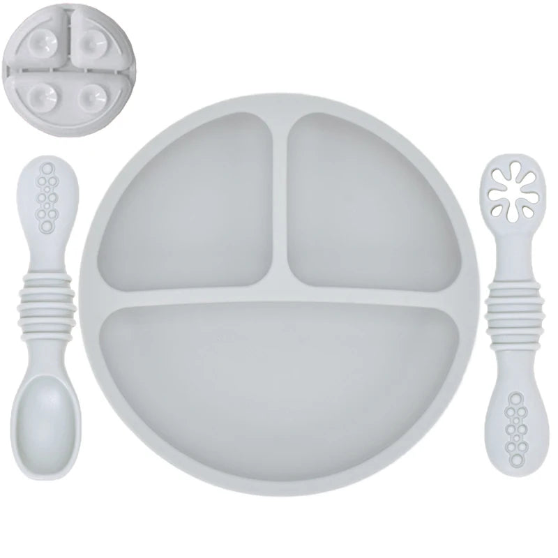 Cute Baby Plate & Spoon – Silicone Suction Set