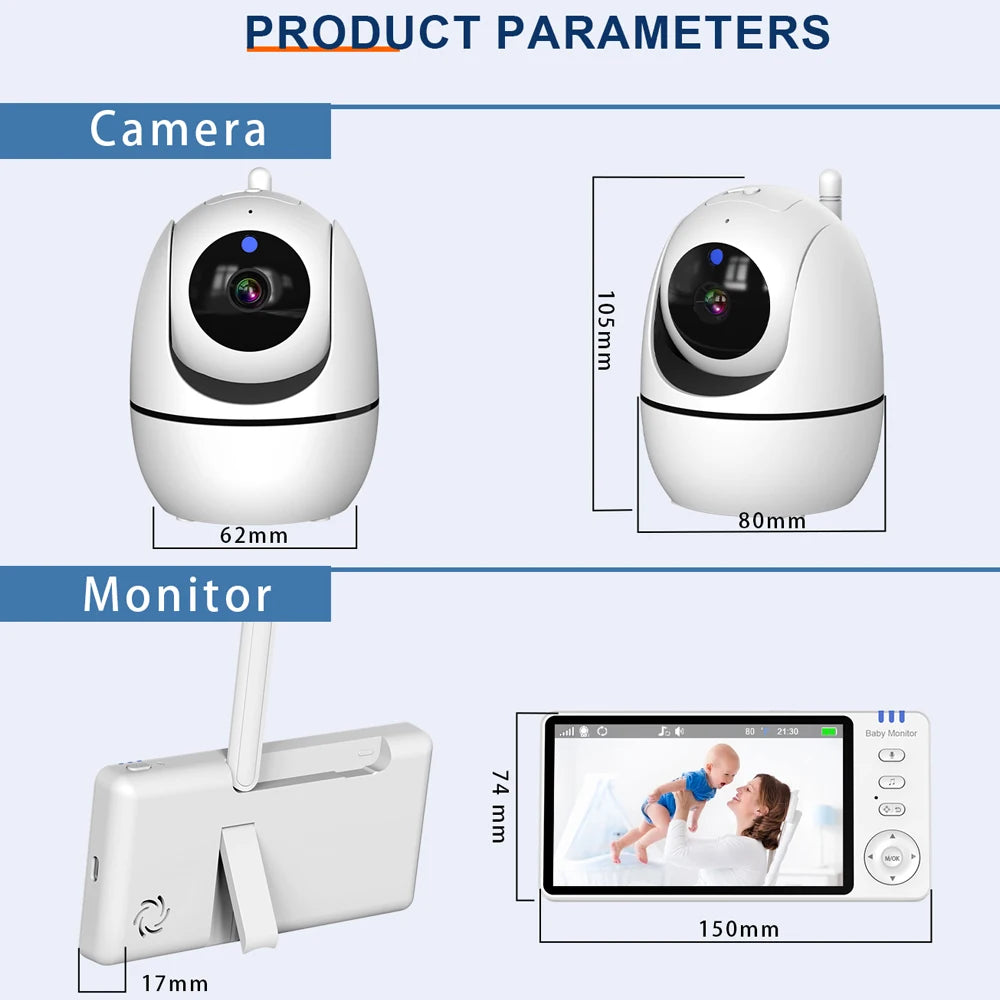 Baby Monitor w/ Camera, Night Vision & VOX