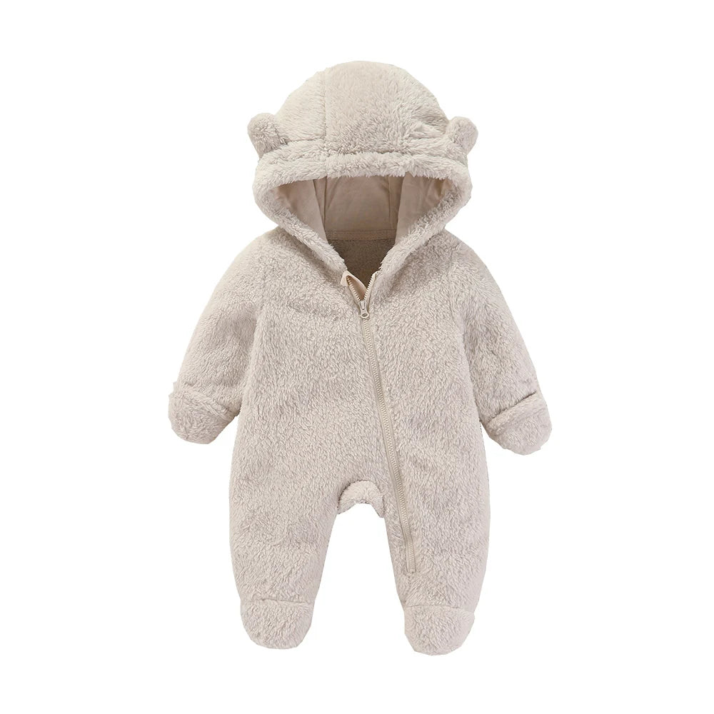 Baby Flannel Romper – Soft & Warm Bodysuit (0–19M)
