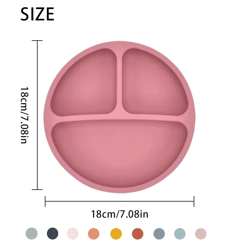 Cute Baby Plate & Spoon – Silicone Suction Set