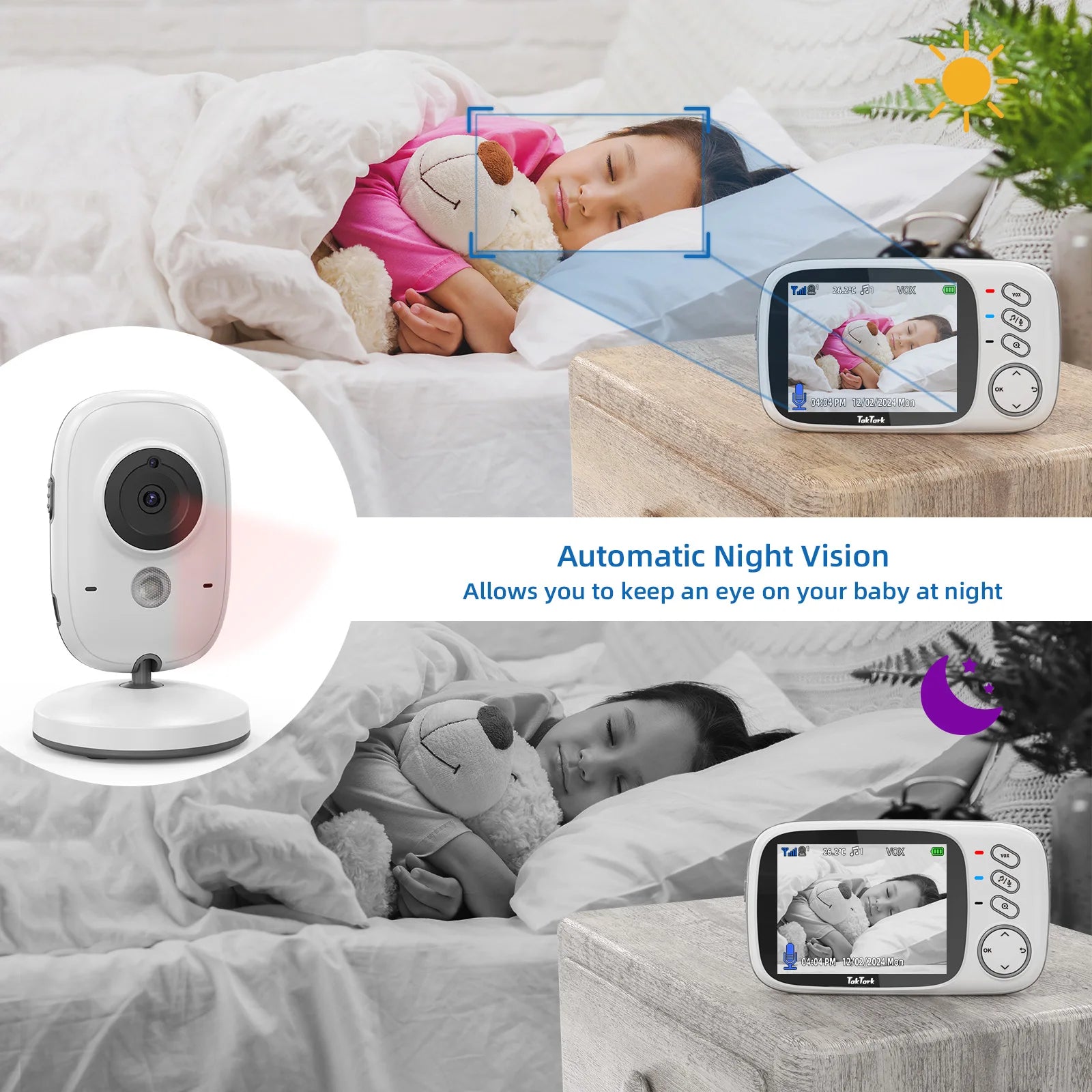 Wireless Baby Monitor with Two-Way Audio & Night Vision