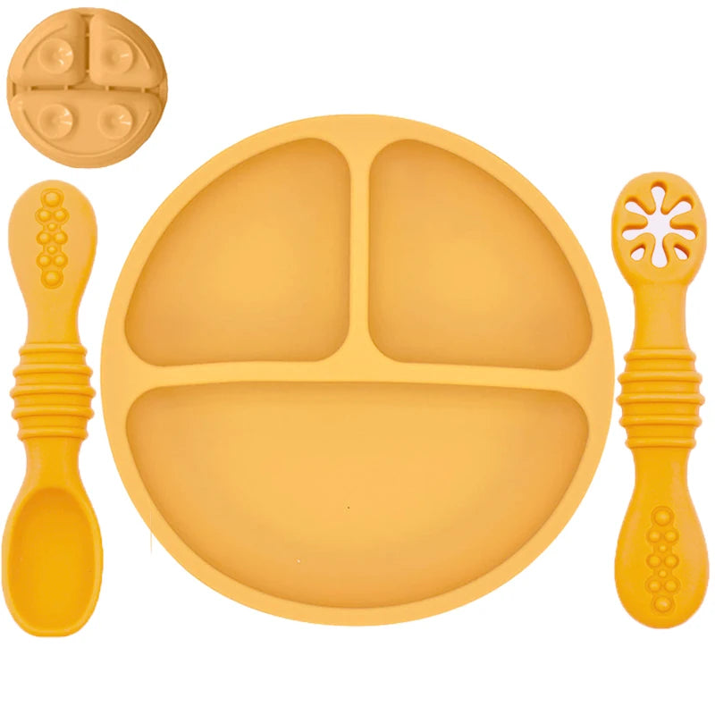 Cute Baby Plate & Spoon – Silicone Suction Set