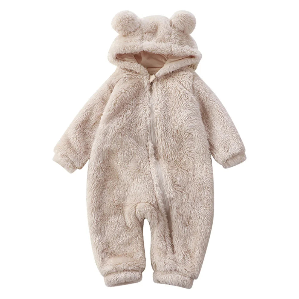 Winter Baby Bear Romper – Cotton Animal Jumpsuit Pajamas (0–24 Months)