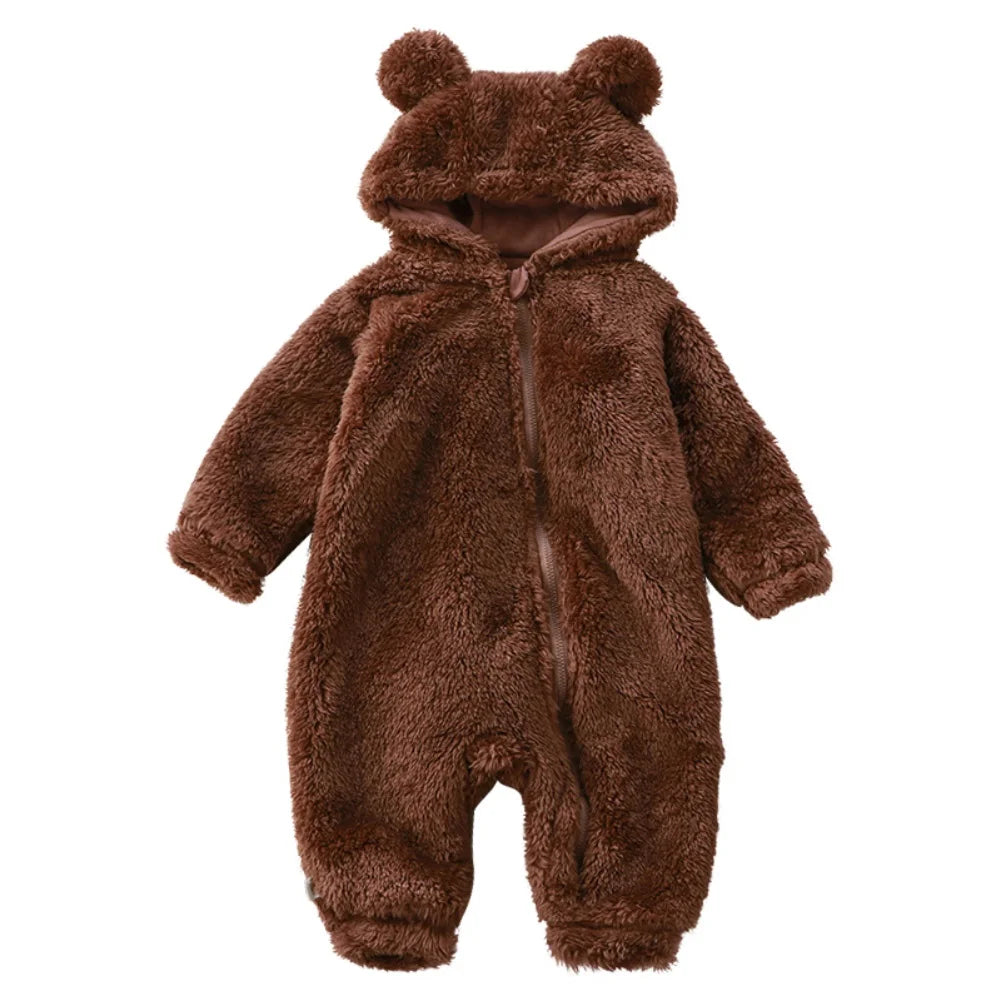 Winter Baby Bear Romper – Cotton Animal Jumpsuit Pajamas (0–24 Months)