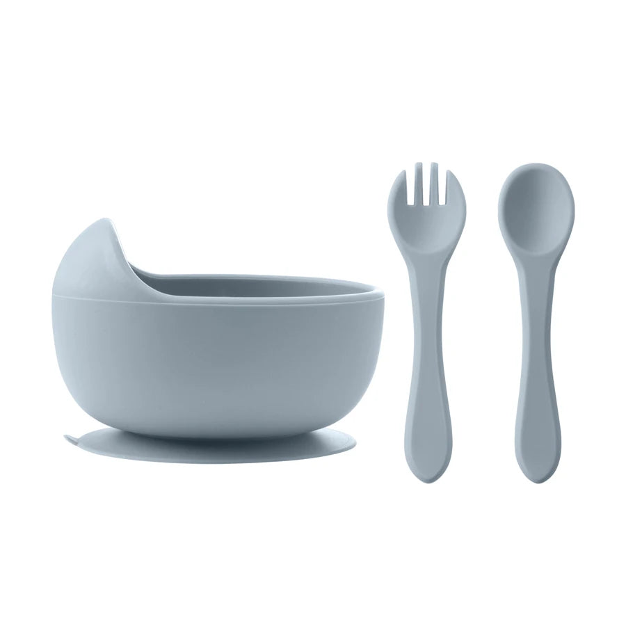 3Pcs  Silicone Baby Feeding Set