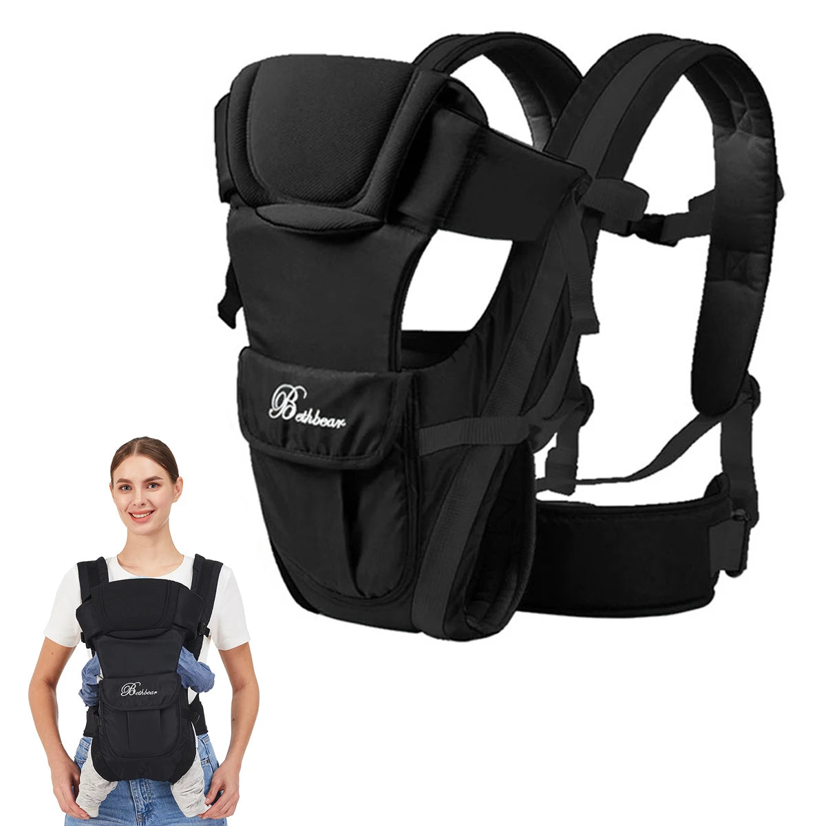 "4-in-1 Baby Carrier – Ergonomic Sling Backpack for All Ages"