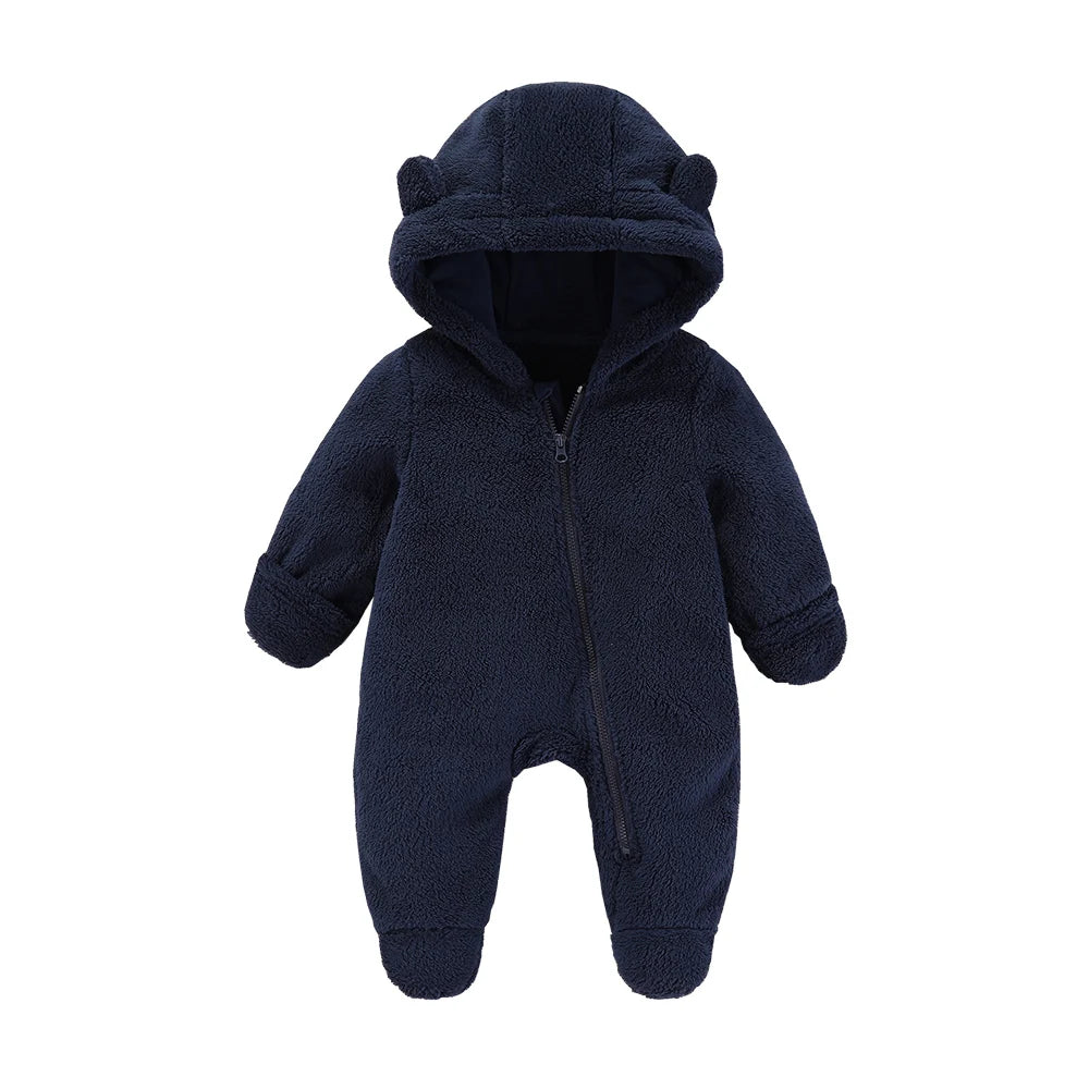 Baby Flannel Romper – Soft & Warm Bodysuit (0–19M)