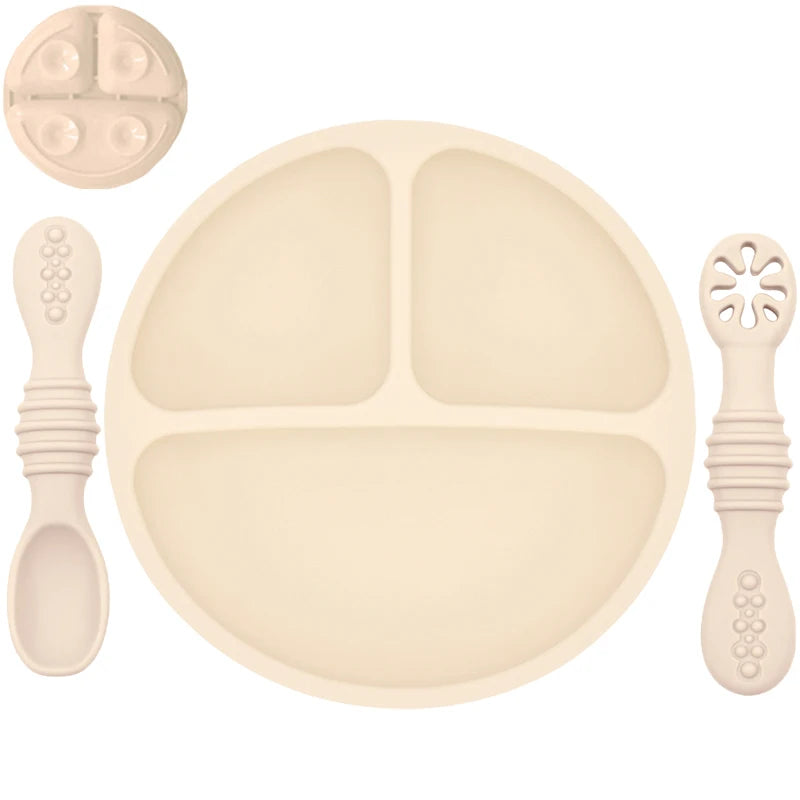 Cute Baby Plate & Spoon – Silicone Suction Set
