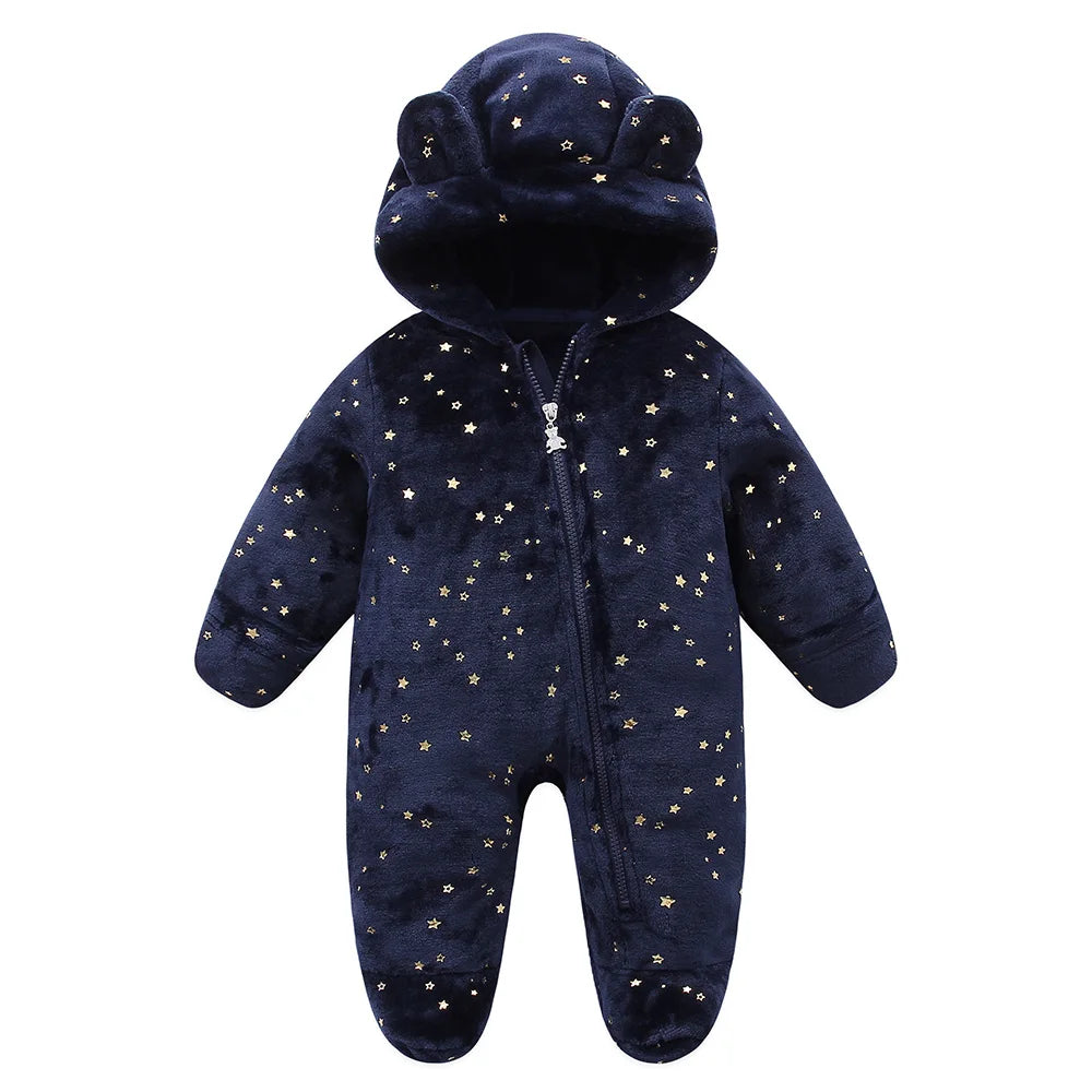 Baby Flannel Romper – Soft & Warm Bodysuit (0–19M)