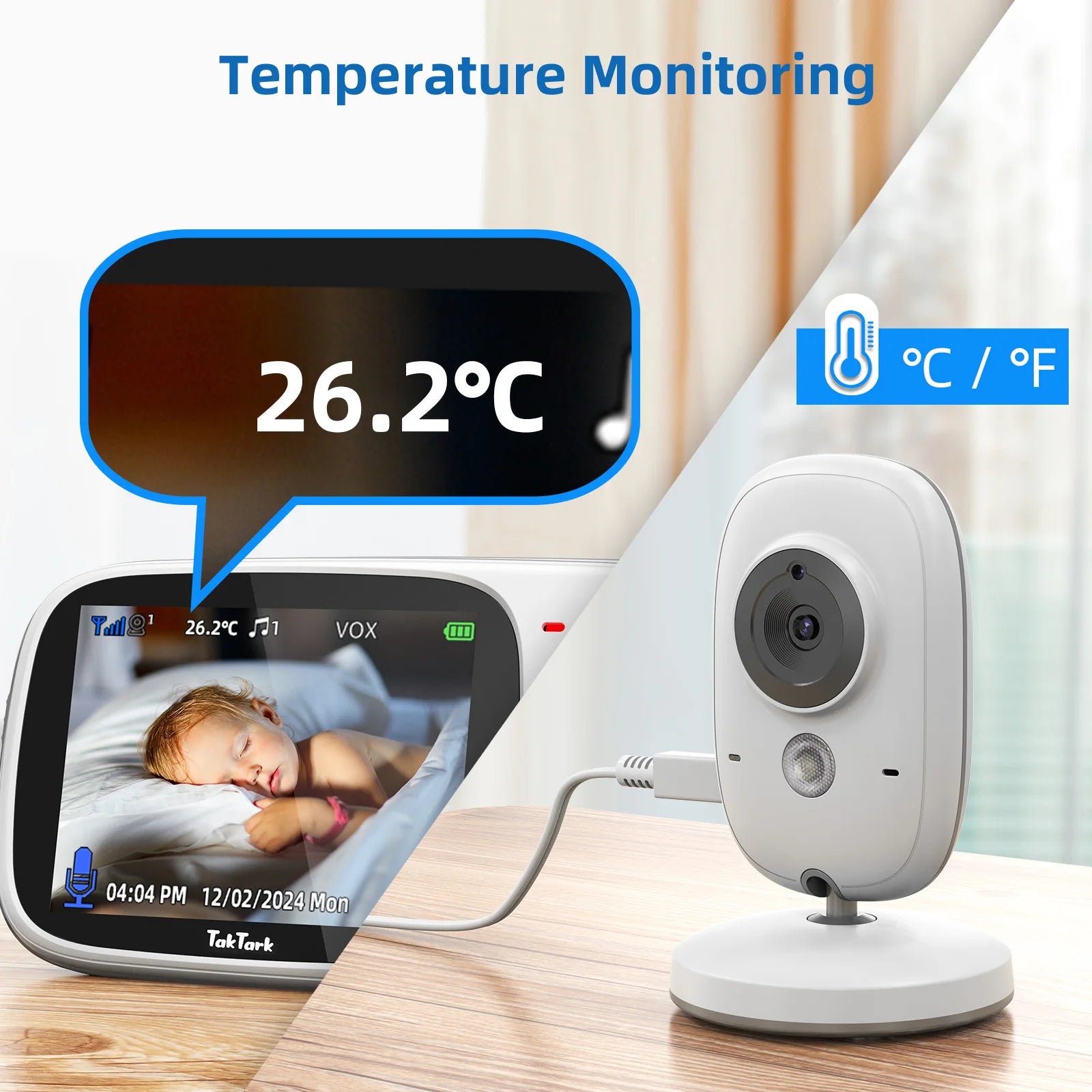 Wireless Baby Monitor with Two-Way Audio & Night Vision