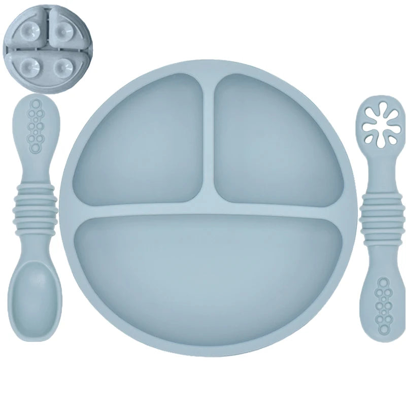 Cute Baby Plate & Spoon – Silicone Suction Set