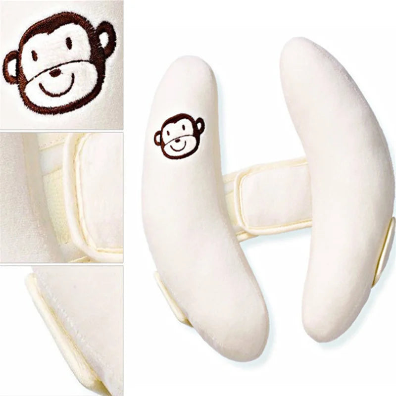 "Banana Neck Pillow – Baby Stroller Head & Neck Support with Cartoon Flower"