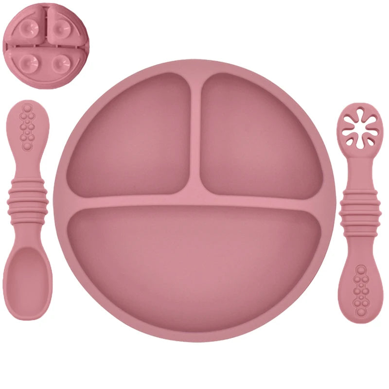 Cute Baby Plate & Spoon – Silicone Suction Set