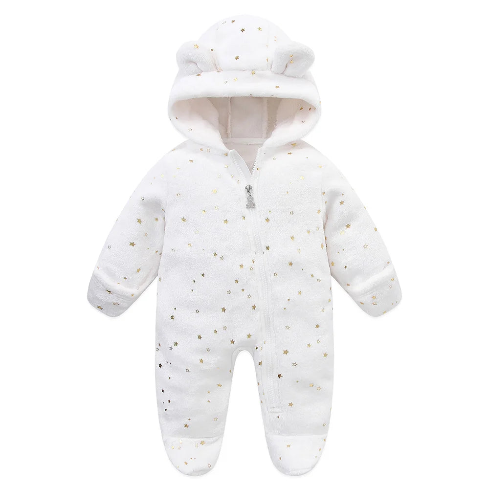 Baby Flannel Romper – Soft & Warm Bodysuit (0–19M)