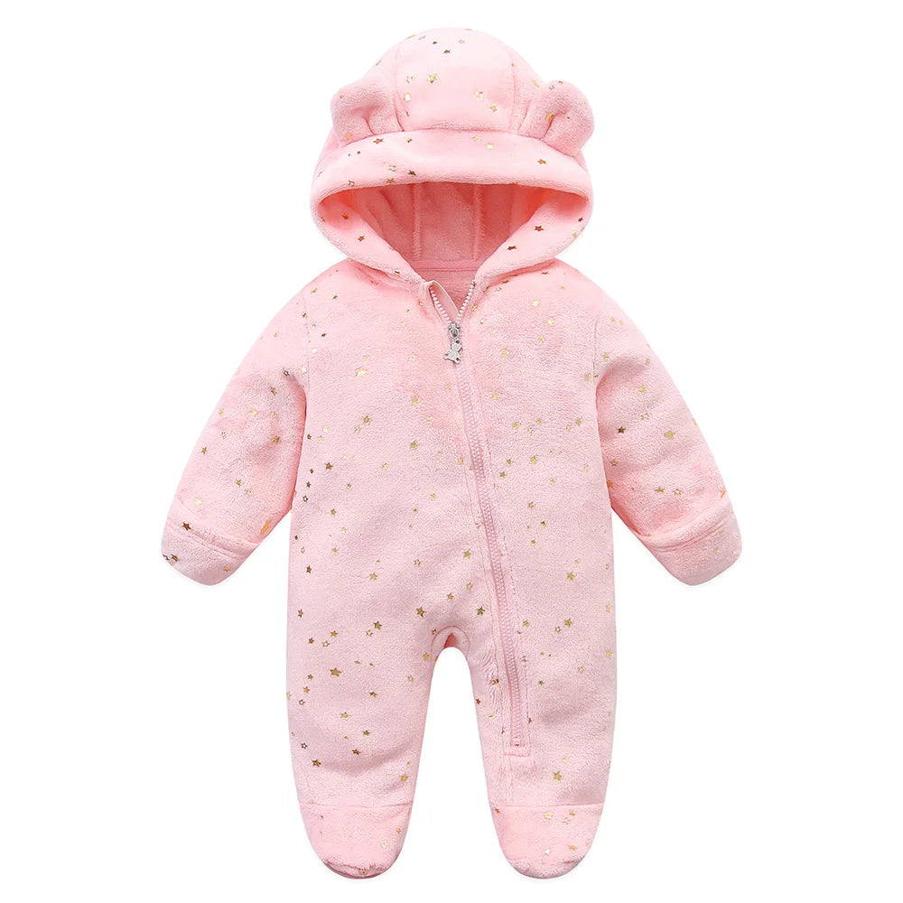 Baby Flannel Romper – Soft & Warm Bodysuit (0–19M)