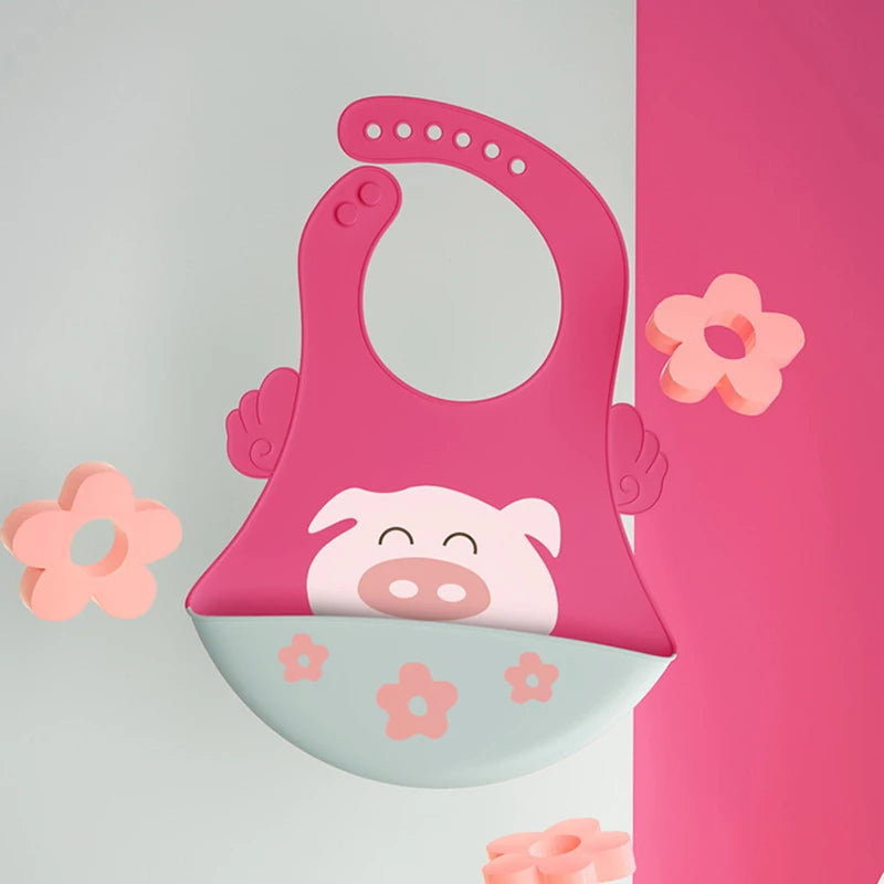 Cute Waterproof Silicone Baby Bib