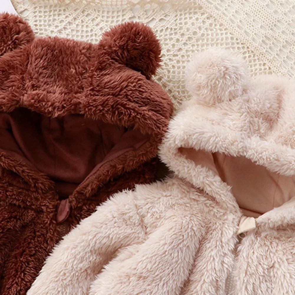 Winter Baby Bear Romper – Cotton Animal Jumpsuit Pajamas (0–24 Months)