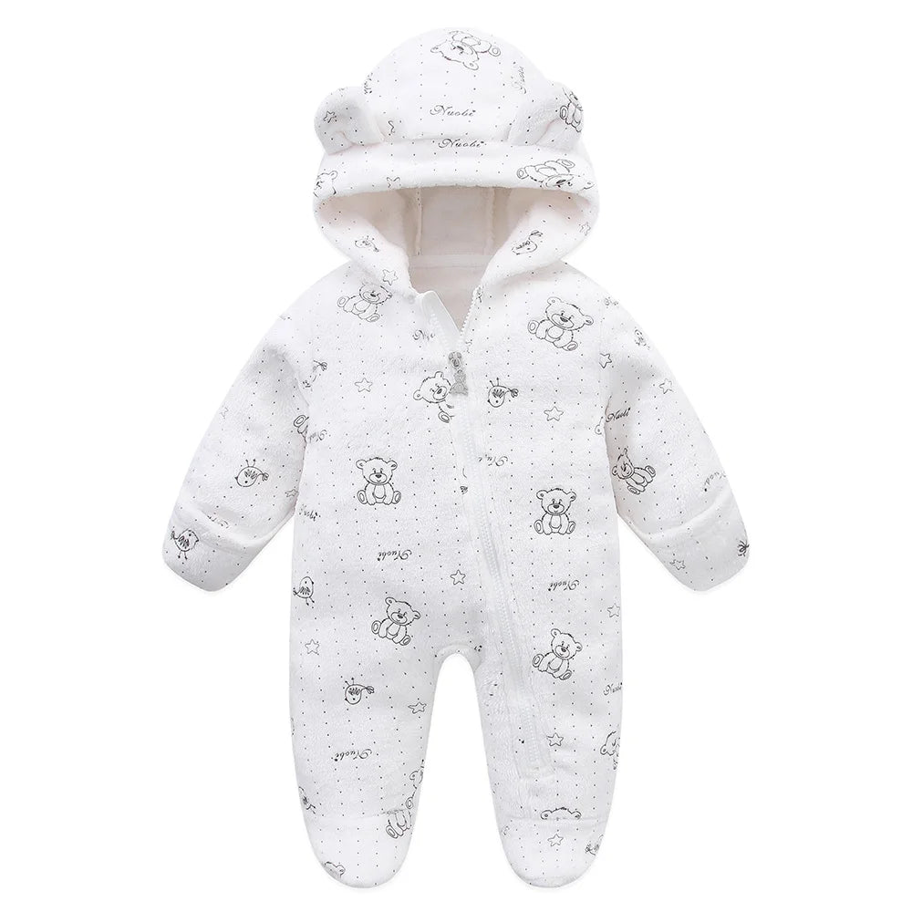 Baby Flannel Romper – Soft & Warm Bodysuit (0–19M)