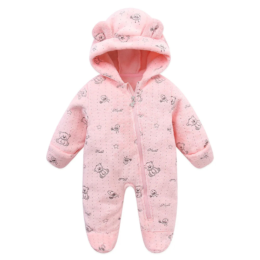 Baby Flannel Romper – Soft & Warm Bodysuit (0–19M)
