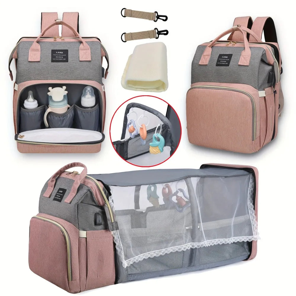 "Mommy Bag – Lightweight Portable Crib & Travel Backpack"