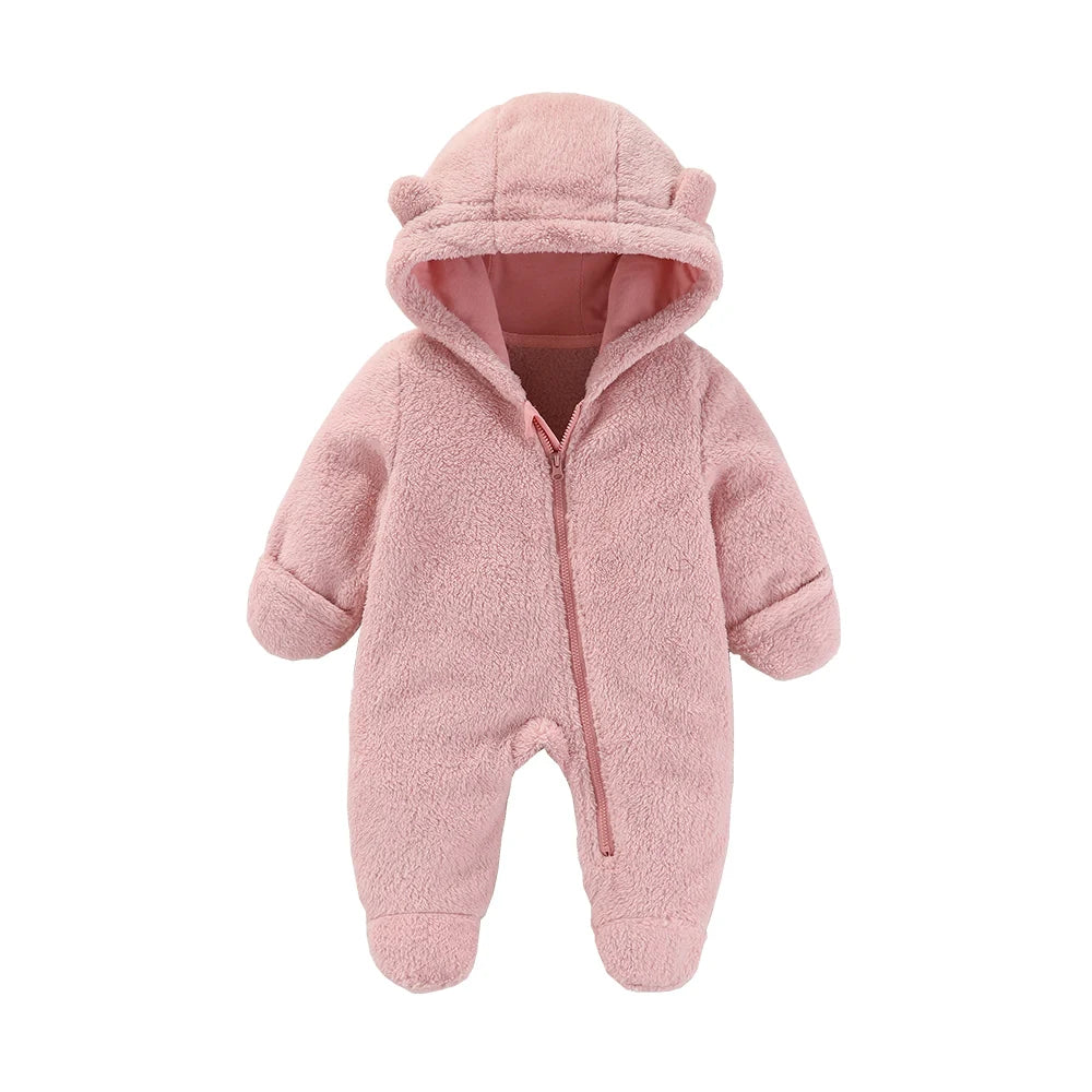 Baby Flannel Romper – Soft & Warm Bodysuit (0–19M)