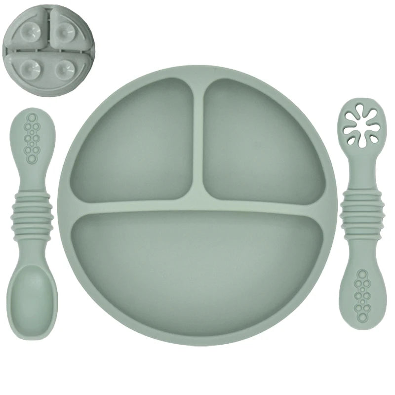 Cute Baby Plate & Spoon – Silicone Suction Set