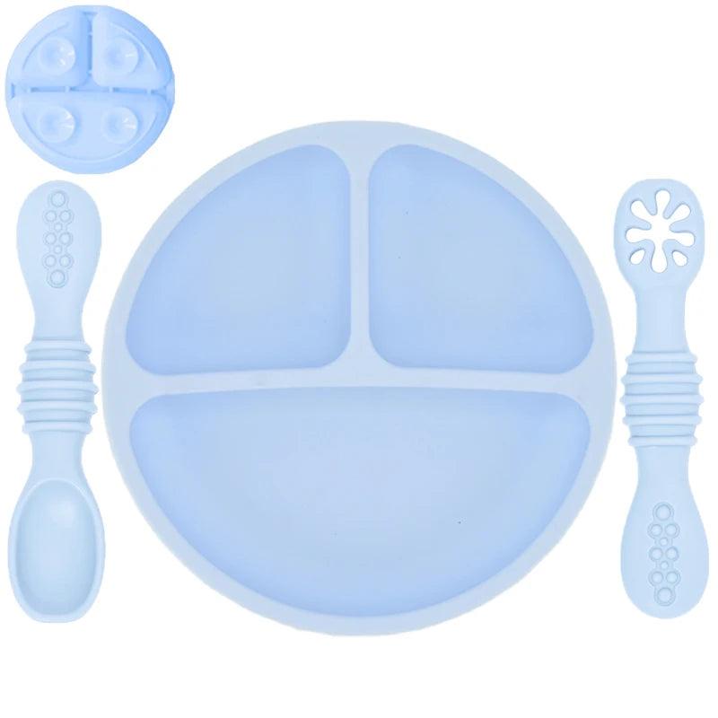 Cute Baby Plate & Spoon – Silicone Suction Set