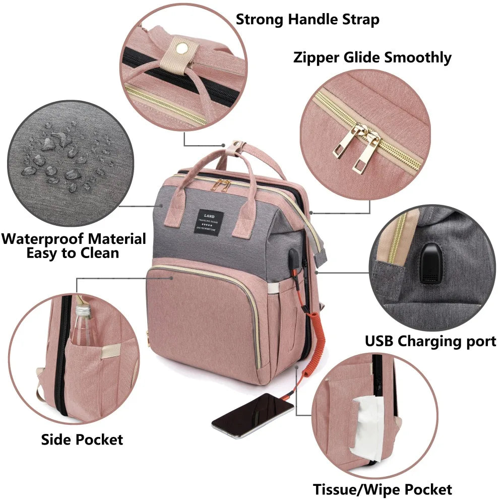 "Mommy Bag – Lightweight Portable Crib & Travel Backpack"