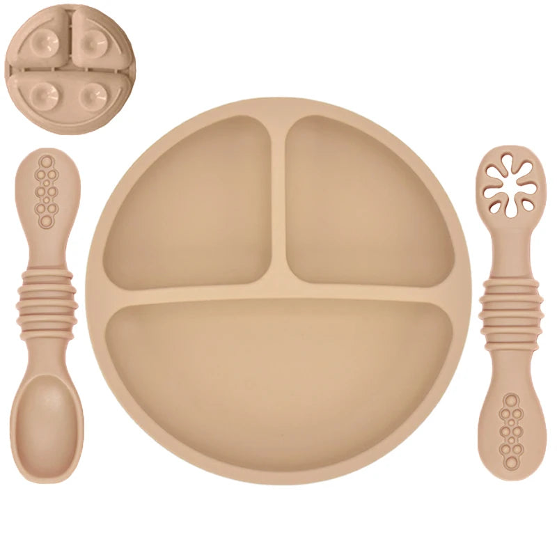 Cute Baby Plate & Spoon – Silicone Suction Set
