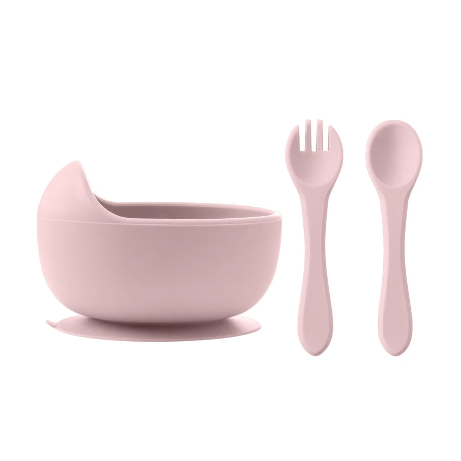 3Pcs  Silicone Baby Feeding Set