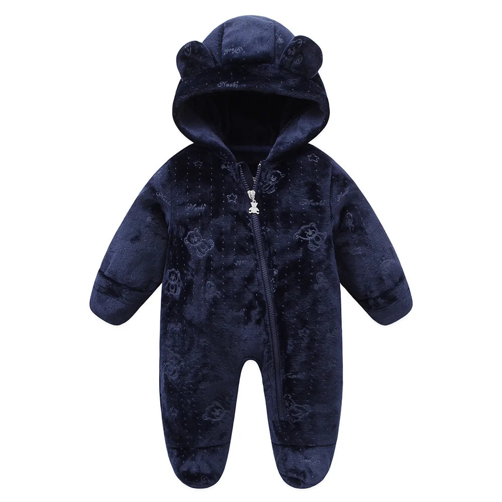 Baby Flannel Romper – Soft & Warm Bodysuit (0–19M)