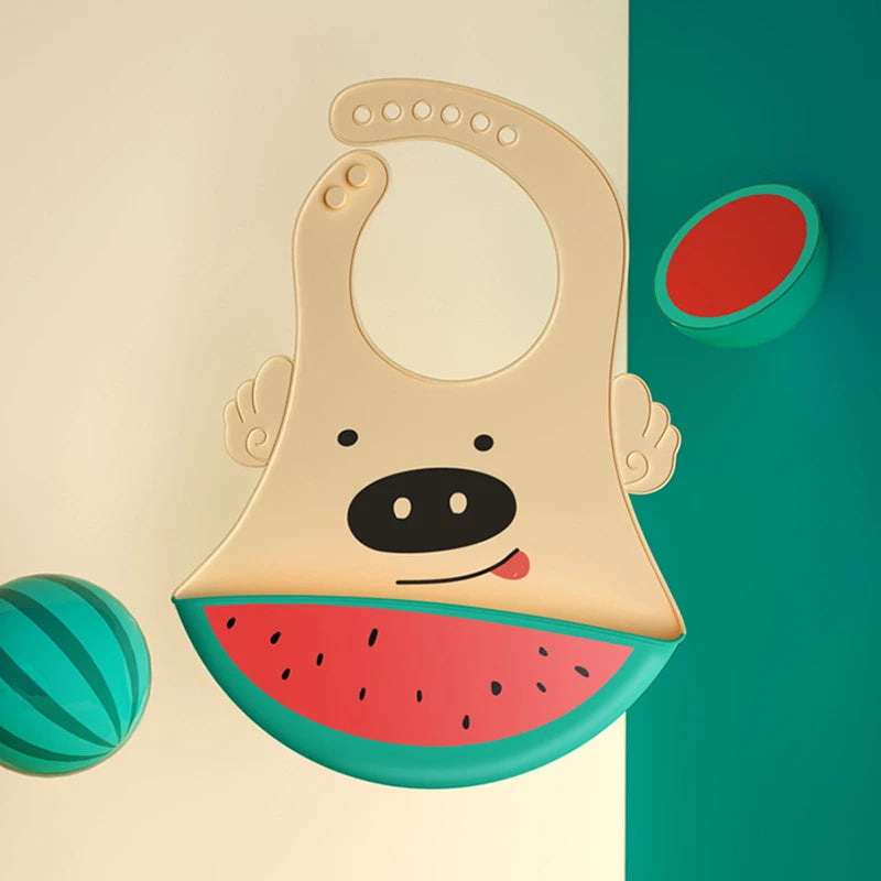Cute Waterproof Silicone Baby Bib