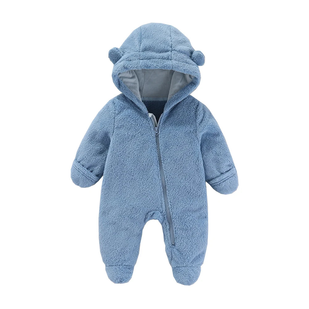 Baby Flannel Romper – Soft & Warm Bodysuit (0–19M)