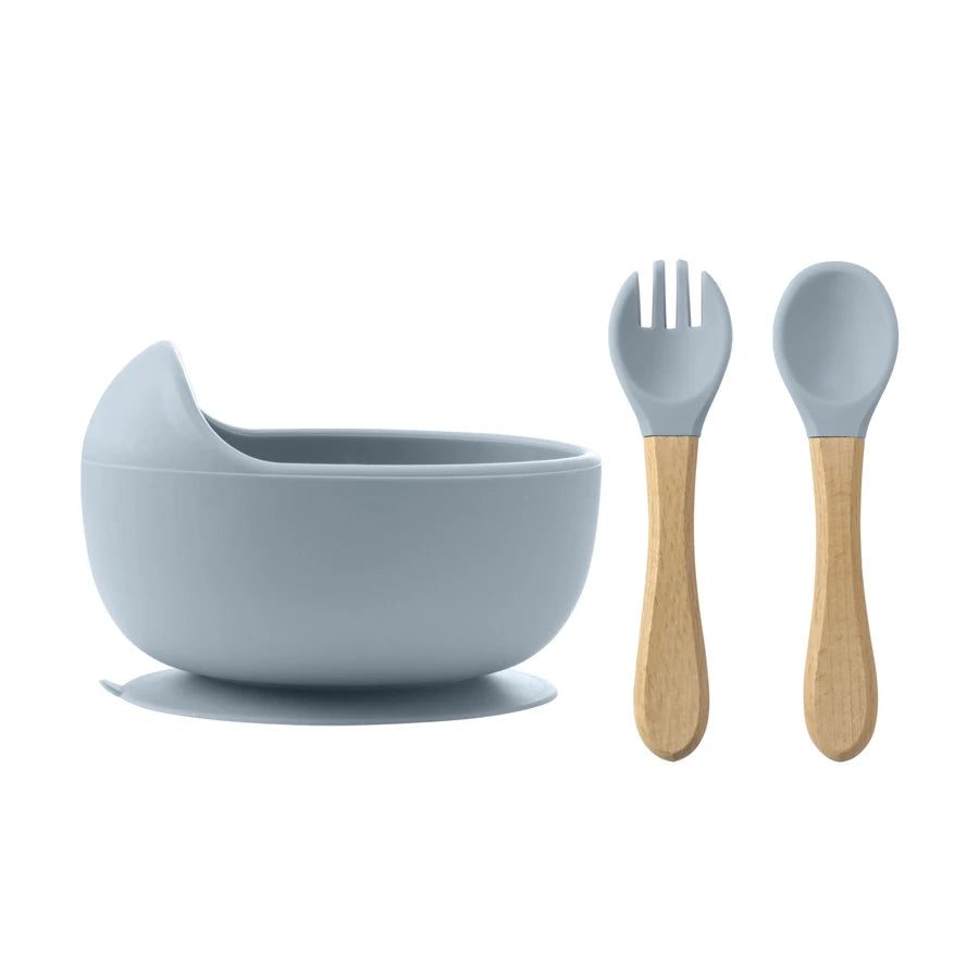 3Pcs  Silicone Baby Feeding Set